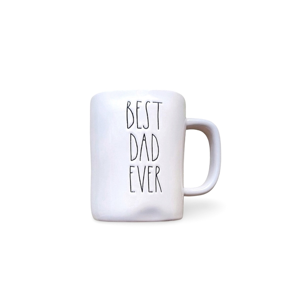 Rae Dunn Artisan Collection Best Dad Ever White 16 Oz Ceramic Coffee Cup Mug